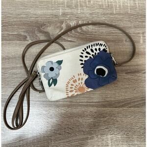 Relic Mini Crossbody Purse Floral Applique‎ Brown Strap On The Go Polka Dot